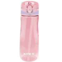 Фото Пляшка для води з трубочкою Kite 600 мл рожева K22-419-01