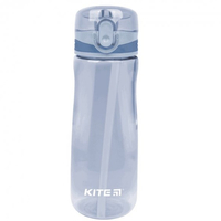 Фото Пляшка для води з трубочкою Kite 600 мл блакитна K22-419-02