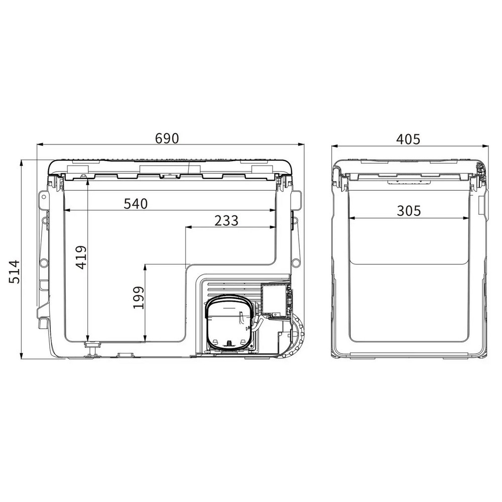 Компресорний автохолодильник Alpicool U55E 55 л U55EAP